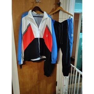 Men's Vintage Puma Track Pants Jacket Multi Color Colorblock 90s set XL